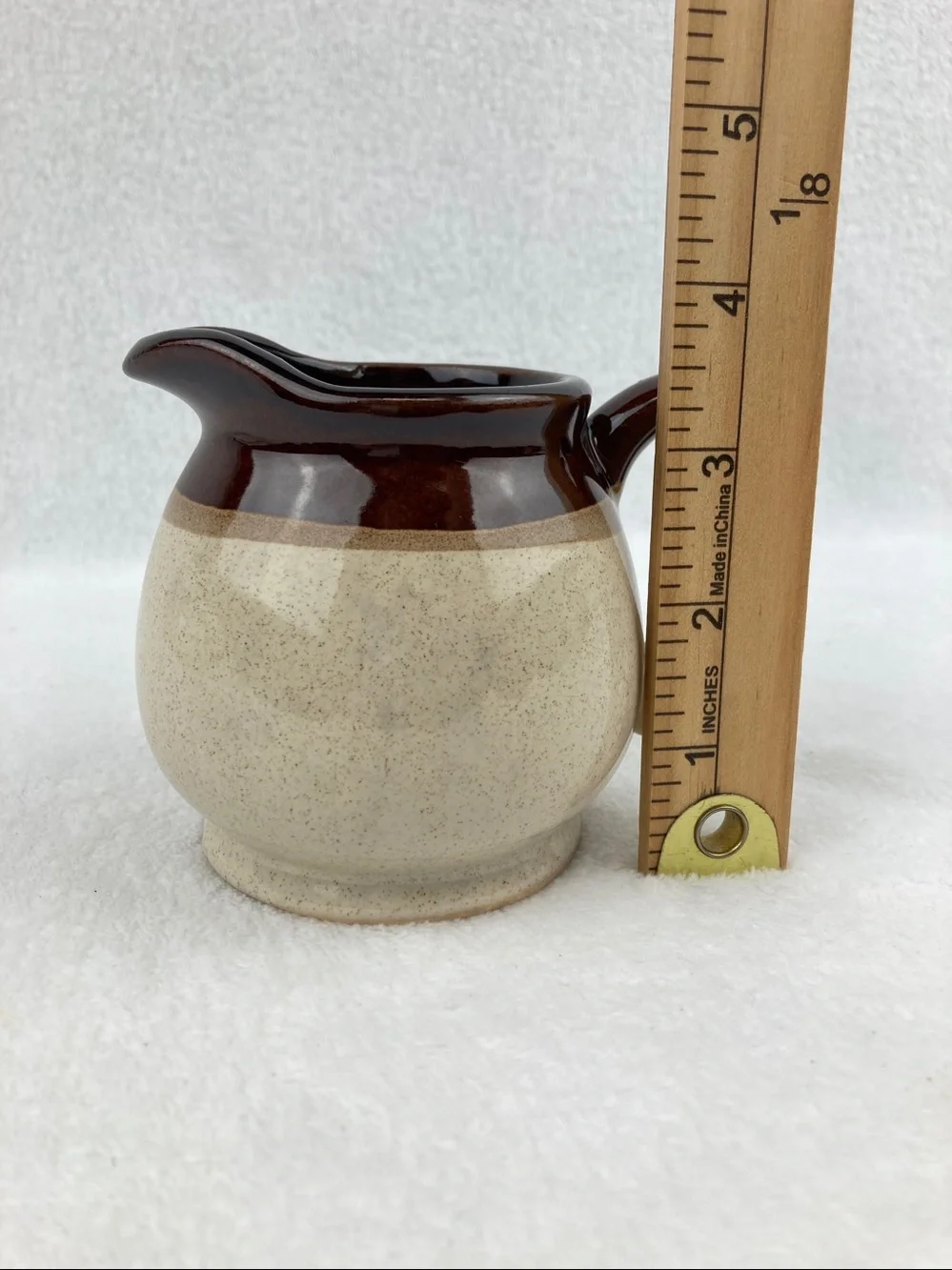 VTG Stoneware Petite Pot Belly Creamer Taiwan 3.5”